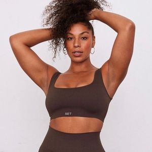 Set Active Espresso Box Cut bra Sz S